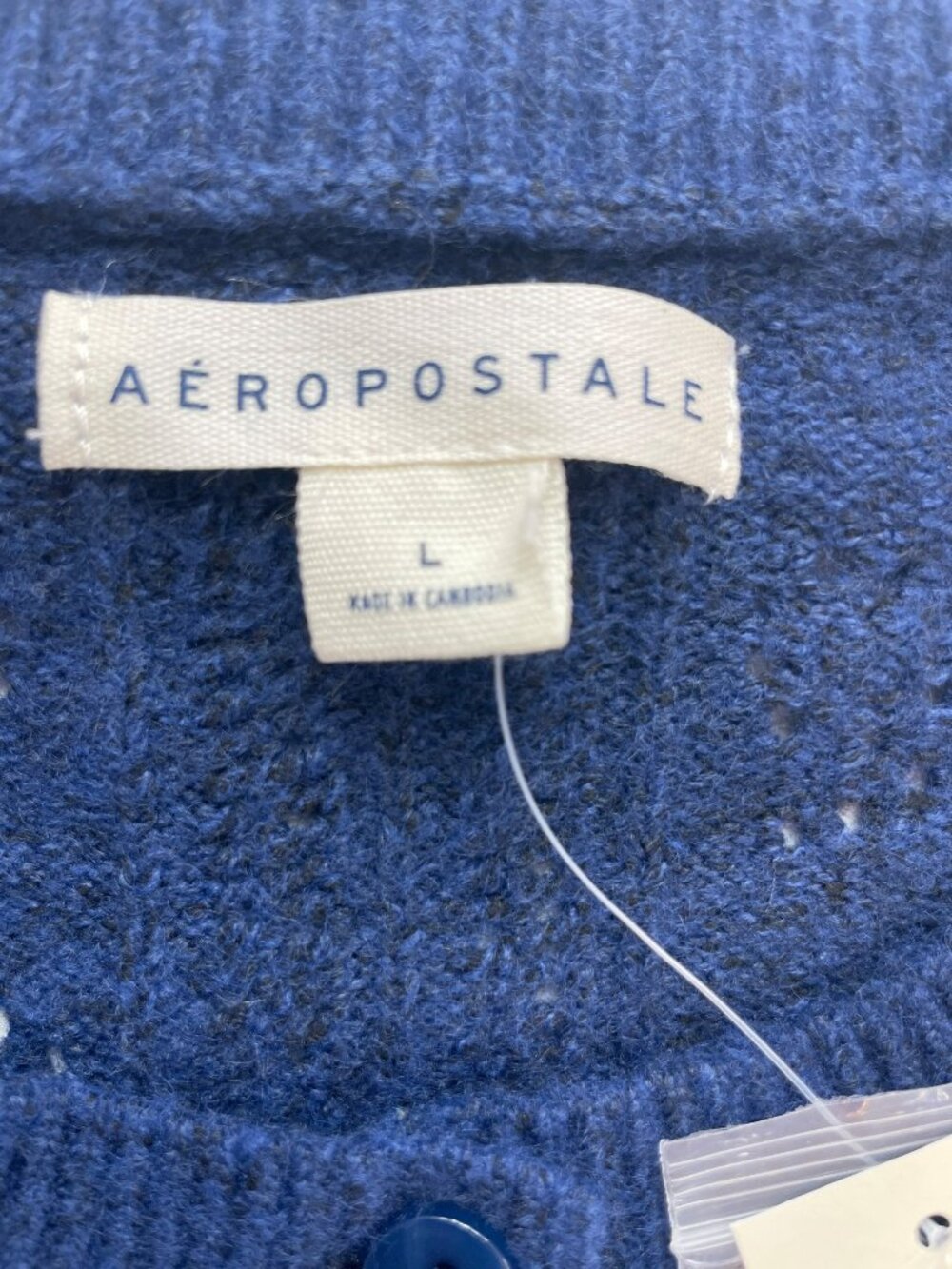 Aeropostale Knit Button-Up Cardigan Sweater Blue Women's Size Large MSRP$50 NWT - Picture 6 of 7